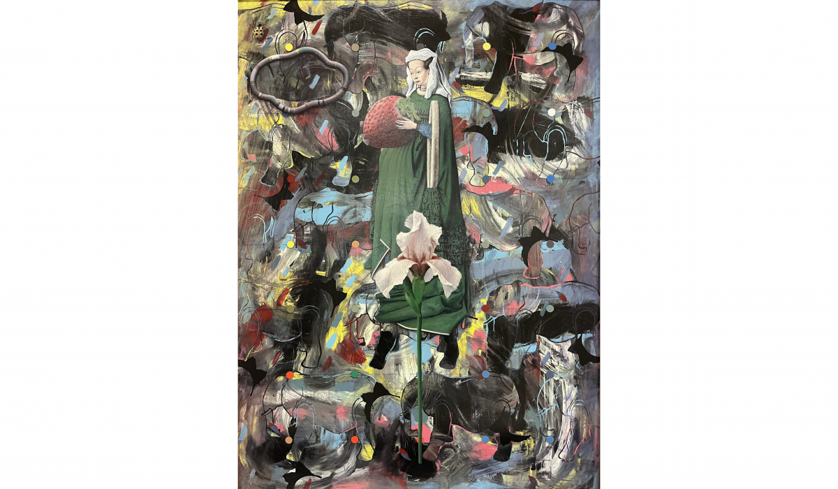 Paul Hartley, A History of Rain, 1990s. Acrylic and oil, 39 1/4 x 29 1/4 in. Weatherspoon Art Museum. Gift of Robert C. Hansen; 2025.13 © Estate of Paul Hartley